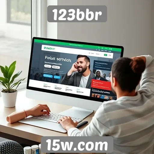 Navegação e interface do site 123bbr em foco